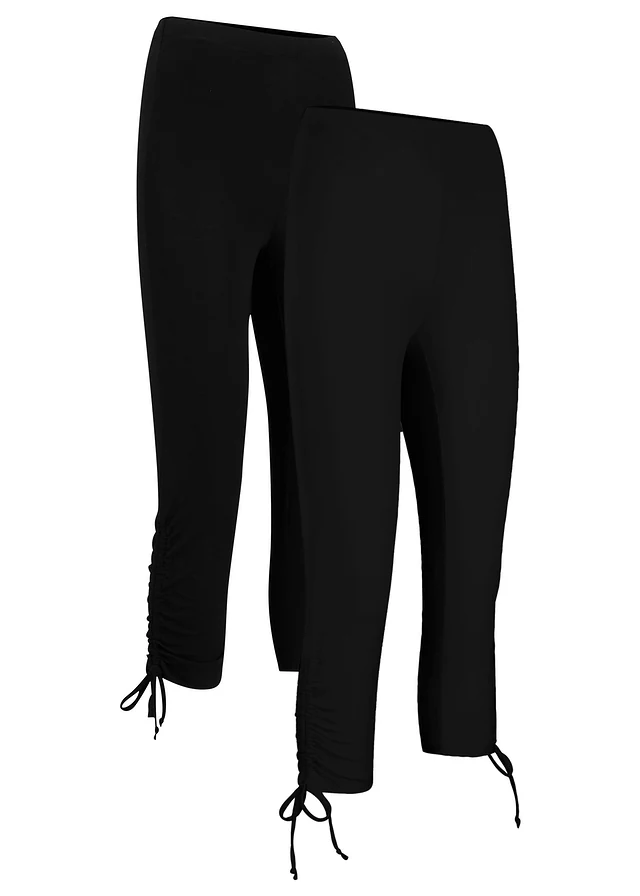 Lot de 2 leggings corsaire avec fronces