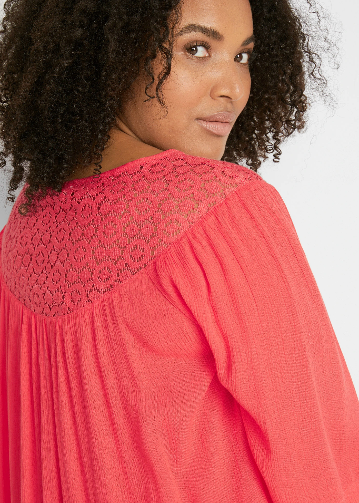 Lange crinkle tuniek, halflange mouw • olijfgroen plus size • bonprix online shop