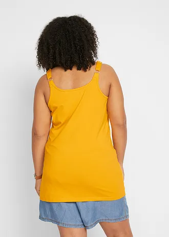 Longtop met biologisch katoen (set van 2), Kleur: saffraangeel - donkerblauw