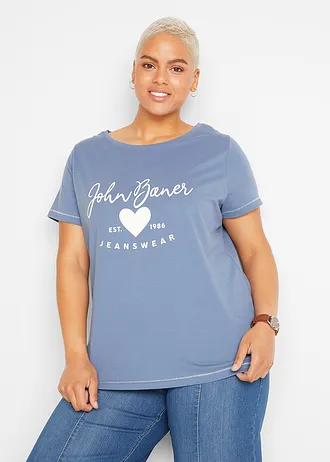 Tričko, barva: džínově modrá s potiskem