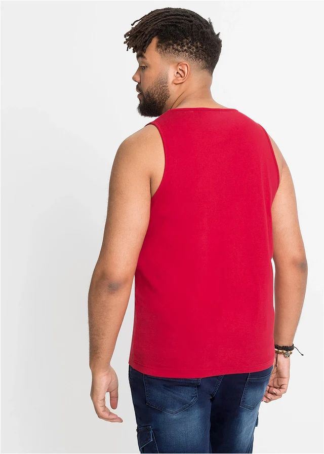 Tanktop (set van 3), Kleur: donkerblauw+rood+middenblauw met print