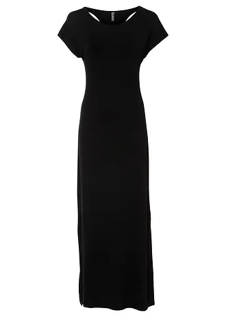 Robe fluide en jersey viscose extensible • noir • Boutique bonprix