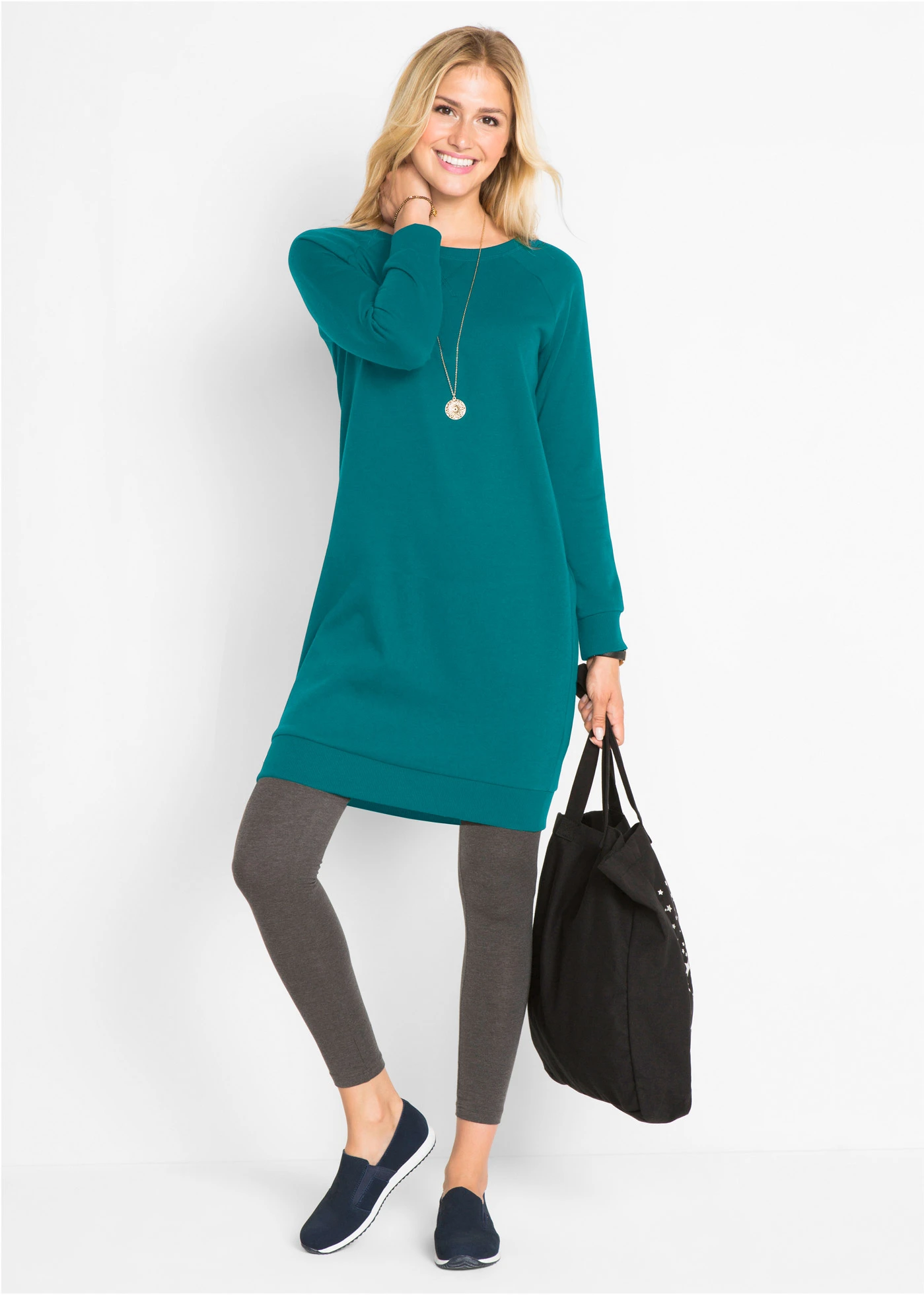 Sweatjurk • kobaltturkoois • bonprix online shop