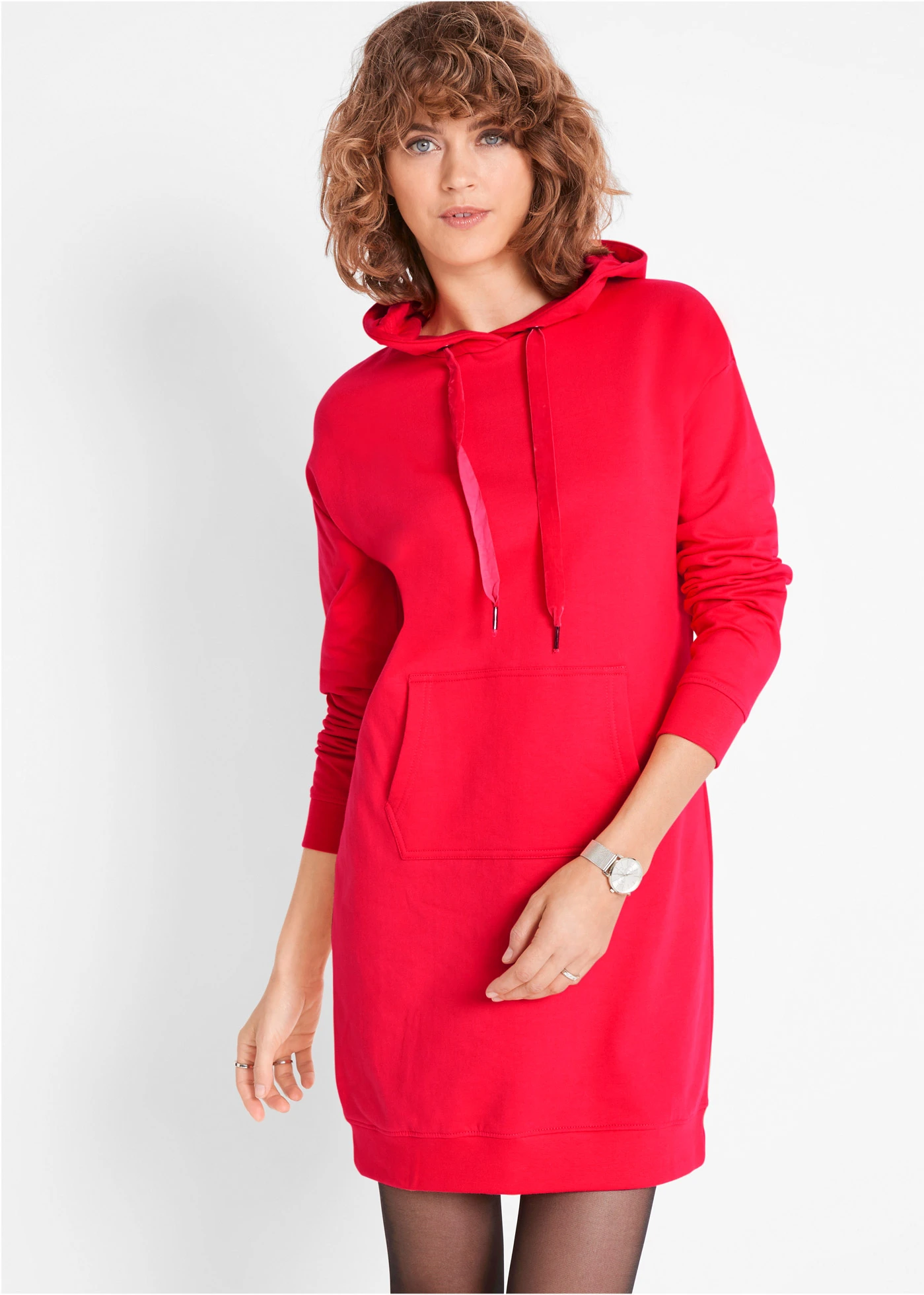 Rochie casual cu bumbac organic • roșu-căpșună • magazin bonprix