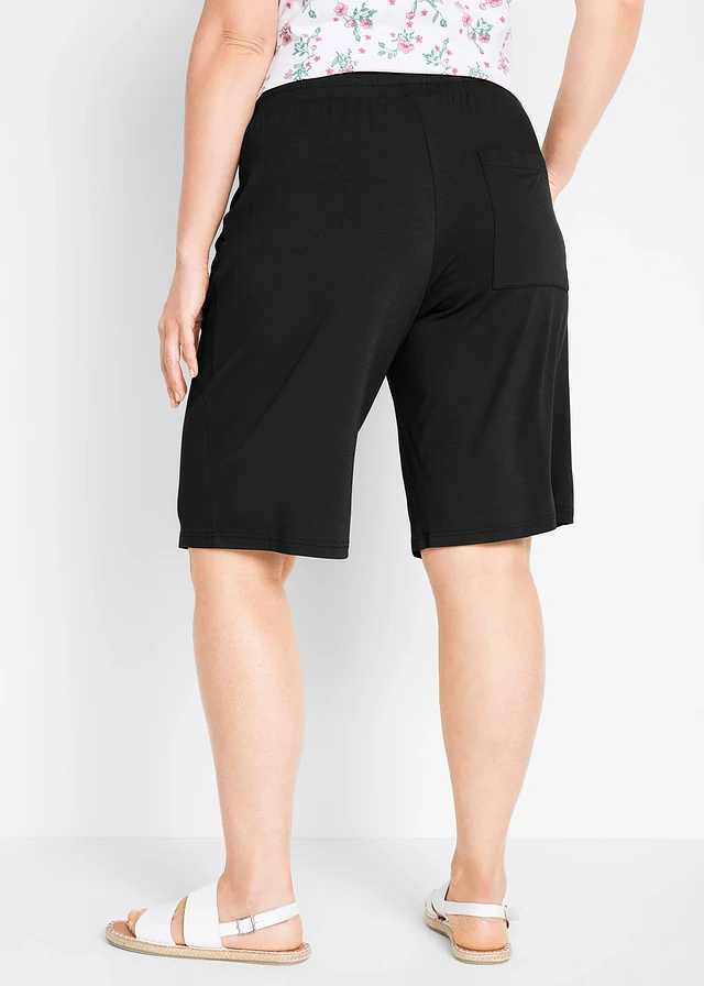 Jersey bermuda, Kleur: zwart
