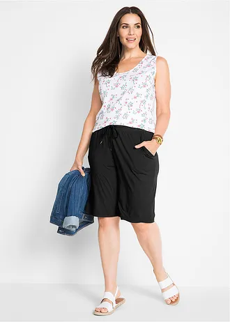 Žerzejové bermudy, barva: černá