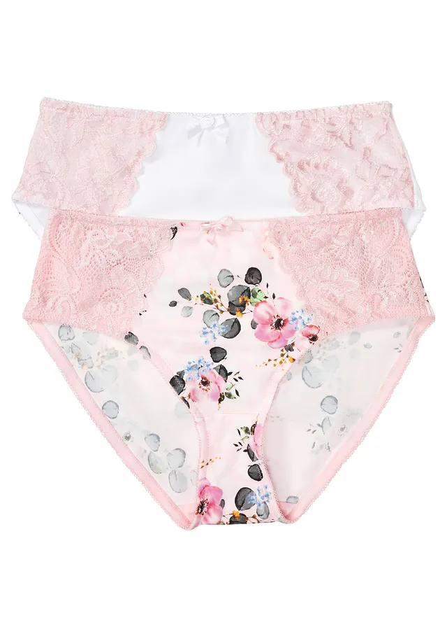 Maxislip met sierlijk kant (set van 2)