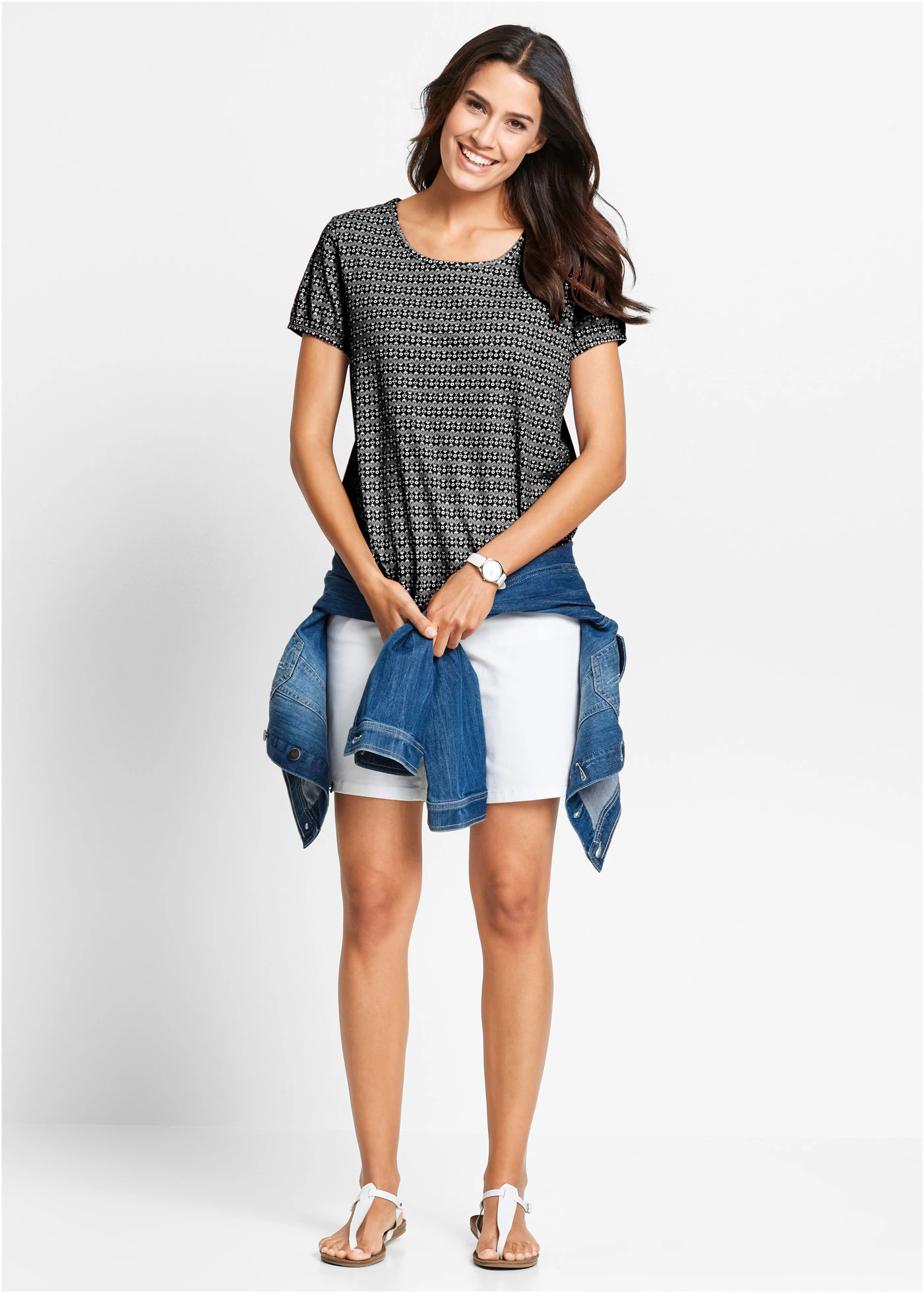 Shirt van katoen • zwart grafische print • bonprix online shop