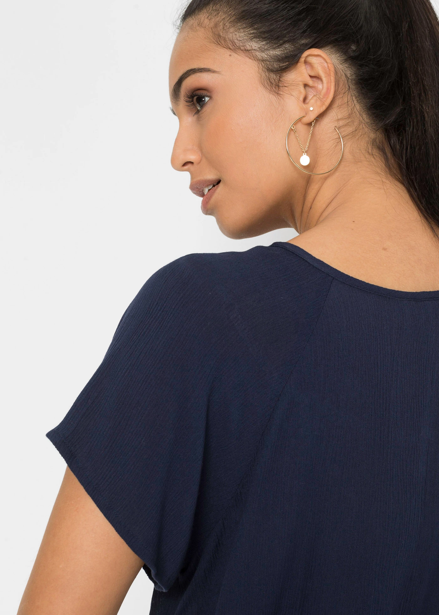 Blouse van viscose • donkerblauw • bonprix online shop