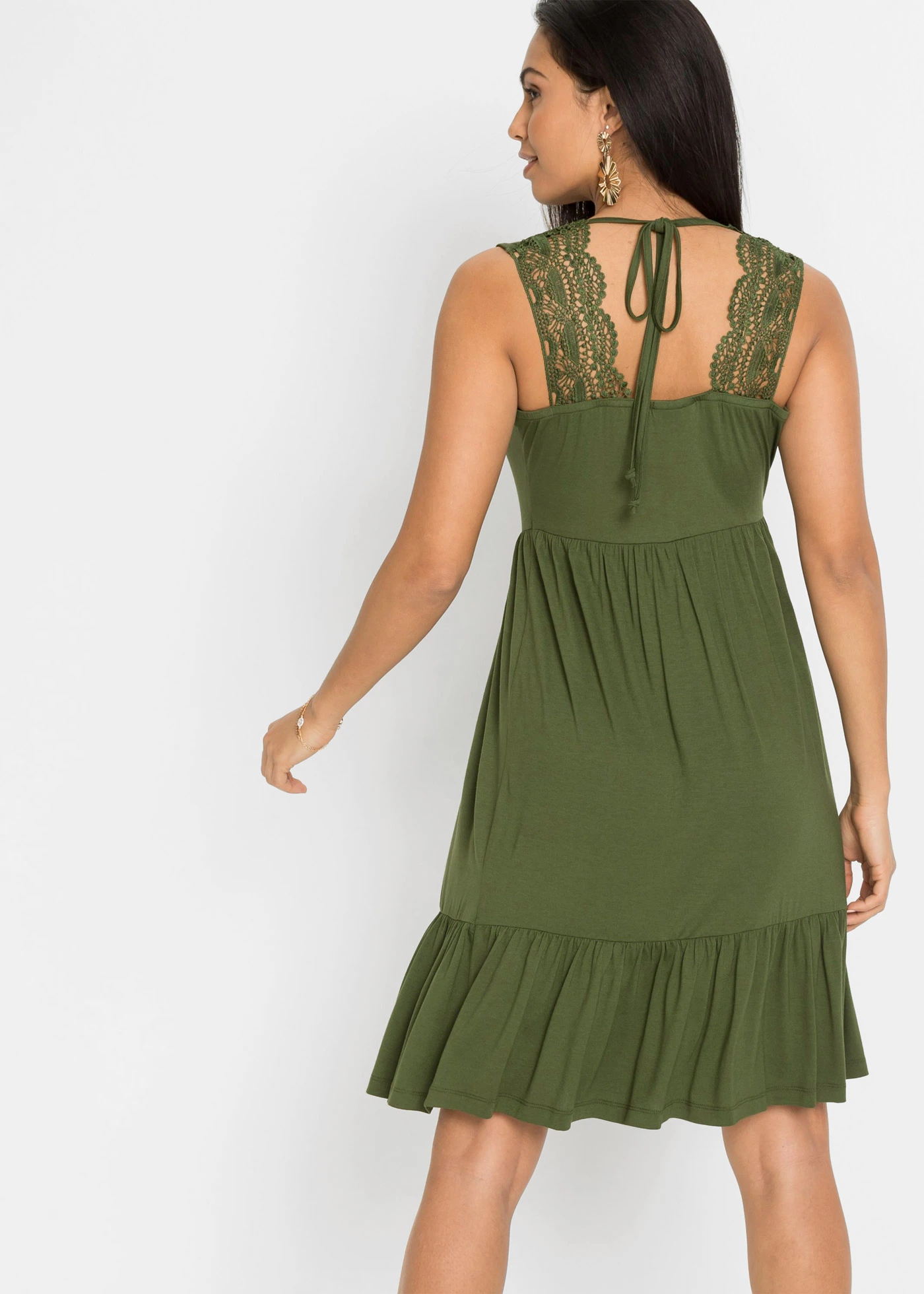 Žerzejové šaty z viskózové směsi • olivová • bonprix obchod