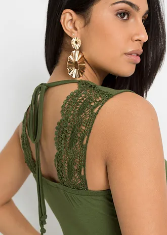 Žerzejové šaty z viskózové směsi • olivová • bonprix obchod