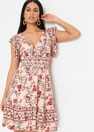 Robe en jersey, Couleur: abricot floral