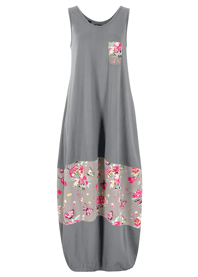 Bavlnené maxi-šaty, strih do O