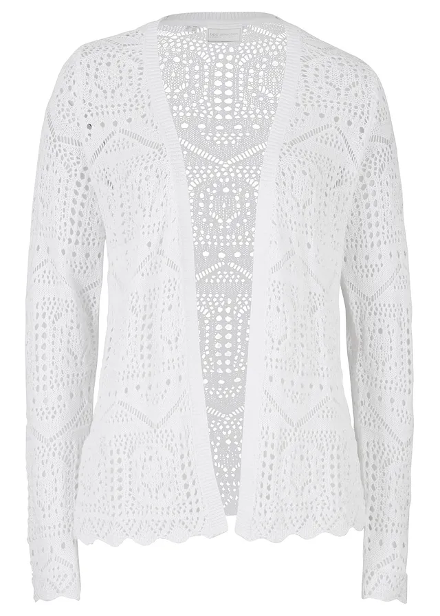 Ažúrový pletený sveter