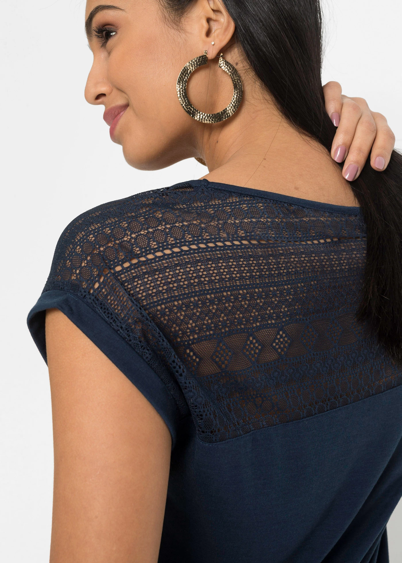 T-shirt doux en viscose extensible • bleu foncé • Boutique bonprix