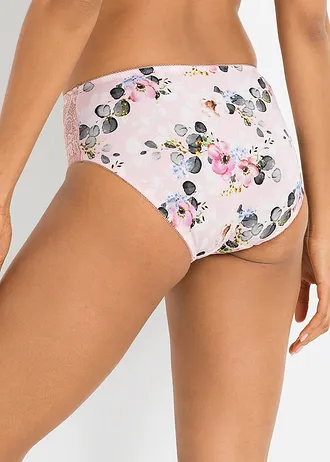 Maxi kalhotky s jemnou krajkou (2 ks) • růžová s květy + bílo-růžová • bonprix obchod