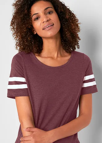 Lekki sportowy T-shirt (2 szt.) • antracytowy melanż+ciemnofioletowy melanż • sklep bonprix