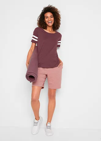 Lot de 2 T-shirts de sport légers • anthracite chiné + violet foncé chiné • Boutique bonprix