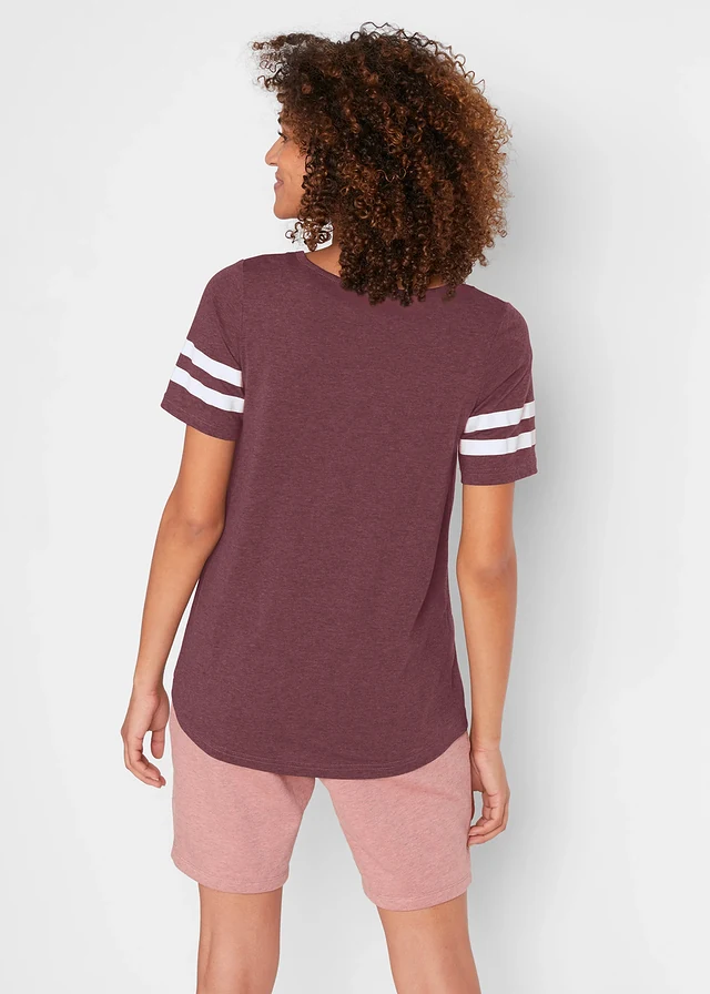 Lot de 2 T-shirts de sport légers, Couleur: anthracite chiné + violet foncé chiné