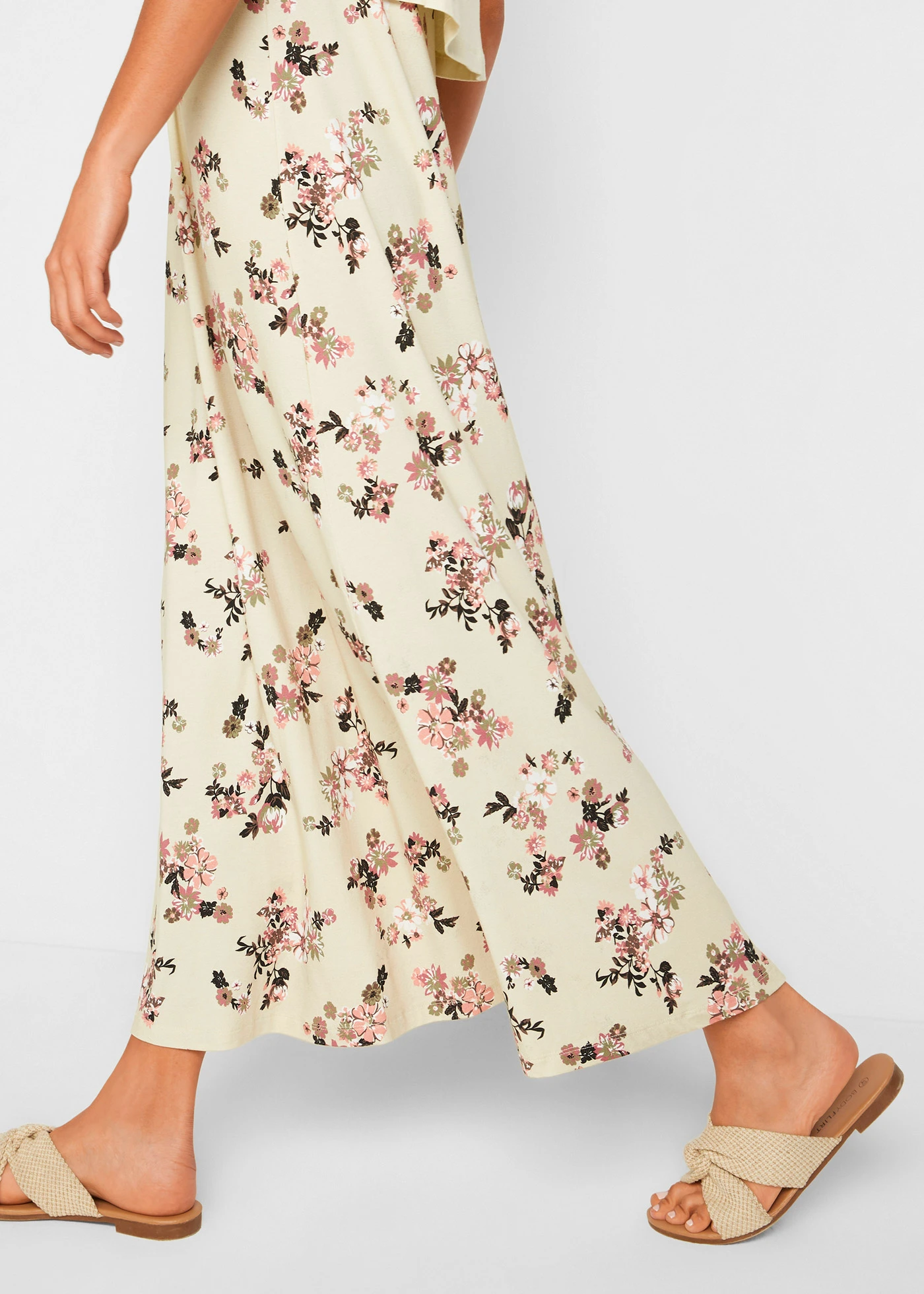 Rochie maxi din viscoză fină • roz-zmeură floral • magazin bonprix