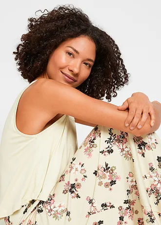 Rochie maxi din viscoză fină • roz-zmeură floral • magazin bonprix