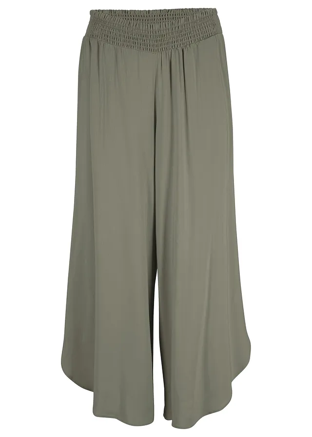 Pantaloni Culotte cu lungime peste glezne, din viscoză sustenabilă