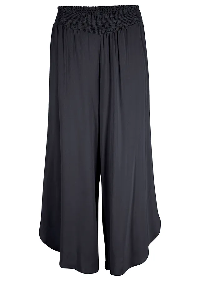 Pantaloni Culotte cu lungime peste glezne, din viscoză sustenabilă