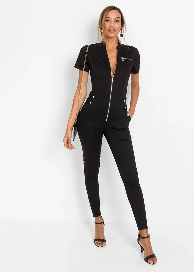 Jumpsuit, Kleur: zwart