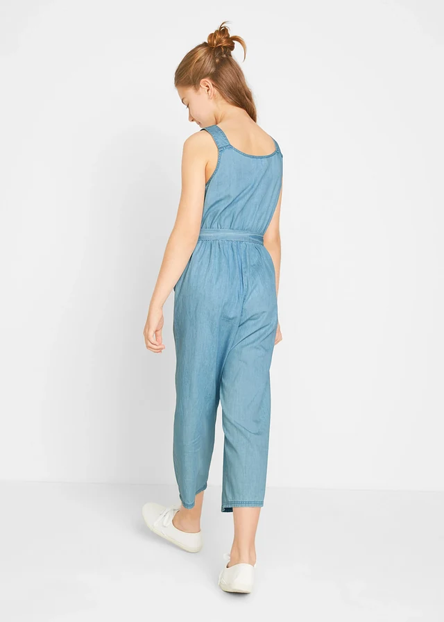 Combinaison en jean 100% coton, Couleur: bleu clair denim