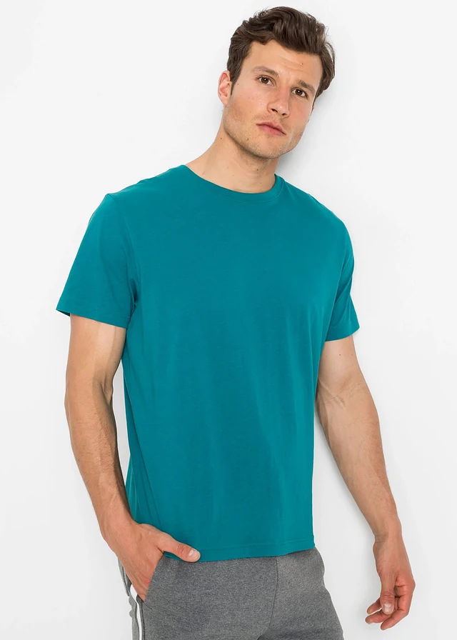 Lot de 3 T-shirts • turquoise cobalt + rhododendron + anthracite chiné • product-page.page-title-suffix
