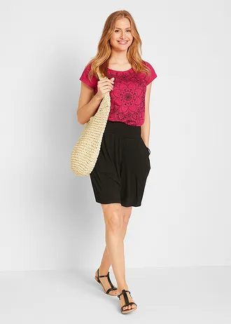 Bermude de jerse din amestec cu viscoză • negru • magazin bonprix