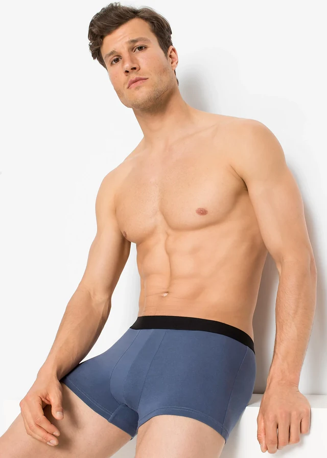 Strakke boxer met katoen (set van 10), Kleur: zwart+indigo+leisteengrijs