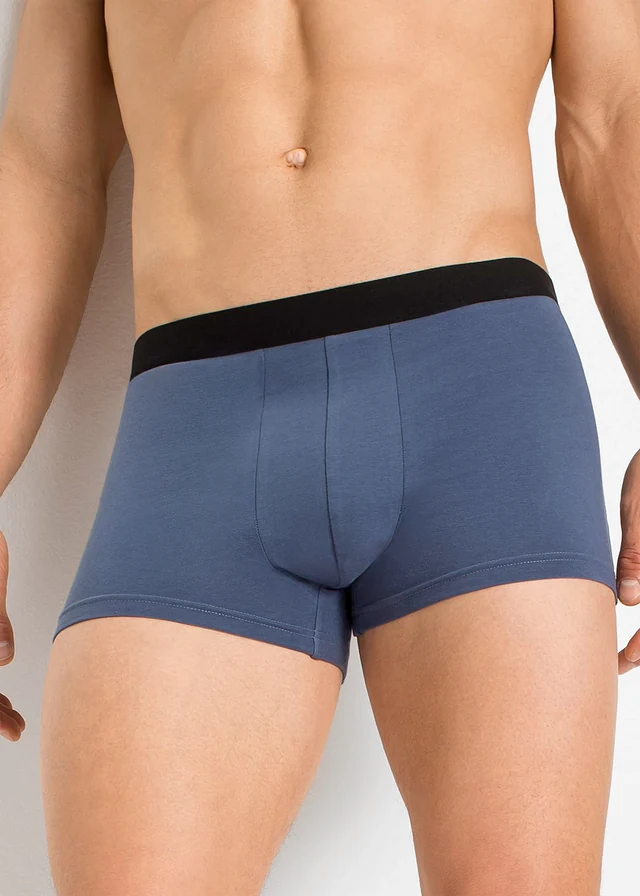 Lot de 10 boxers coton, Couleur: noir + indigo + gris ardoise
