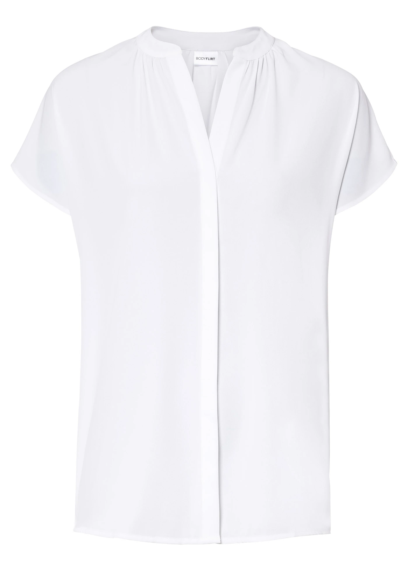 Chemisier manches courtes à boutonnage invisible • blanc • Boutique bonprix