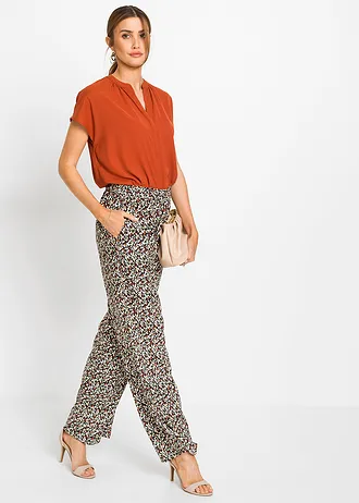 Chemisier manches courtes à boutonnage invisible • rouille • Boutique bonprix