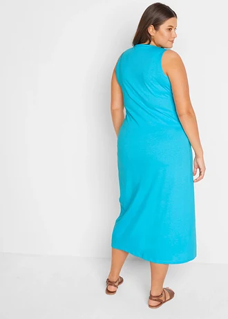 Katoenen maxi jurk (set van 2), Kleur: Caraïbisch blauw+donkerblauw