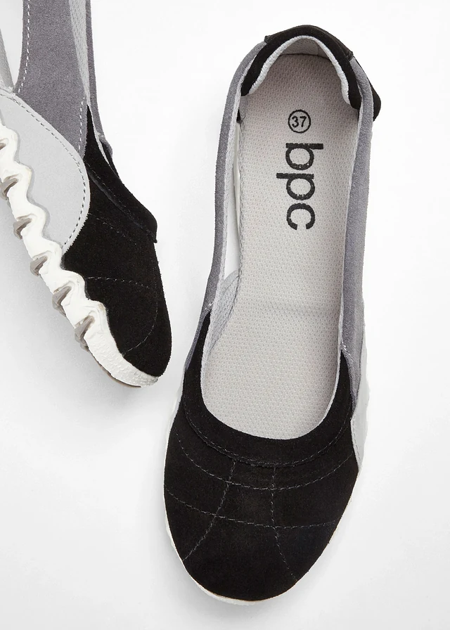 Ballerines en cuir velours • noir/gris pierre • product-page.page-title-suffix