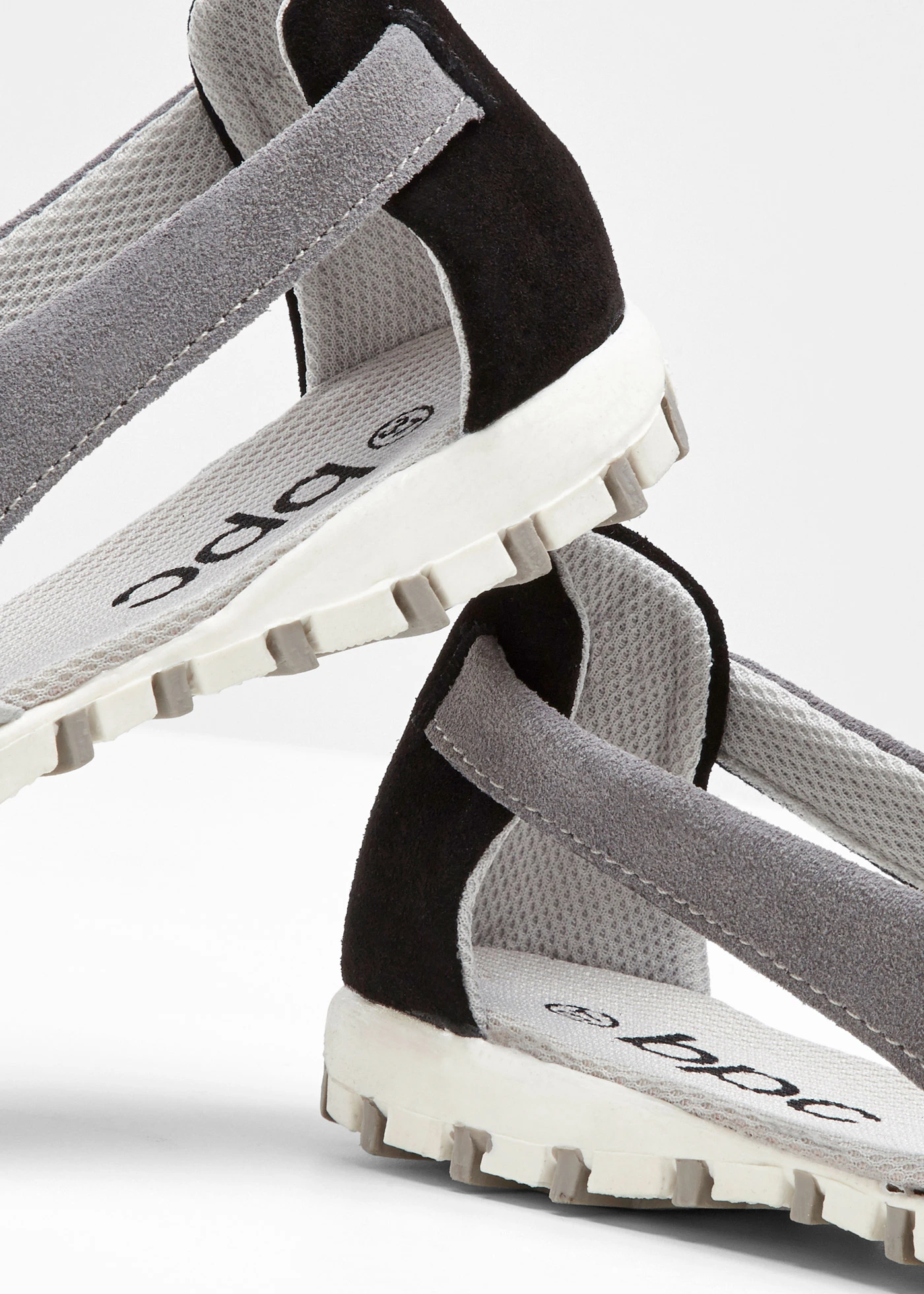 Baleríny z velurové kůže • černo-šedobéžová • bonprix obchod