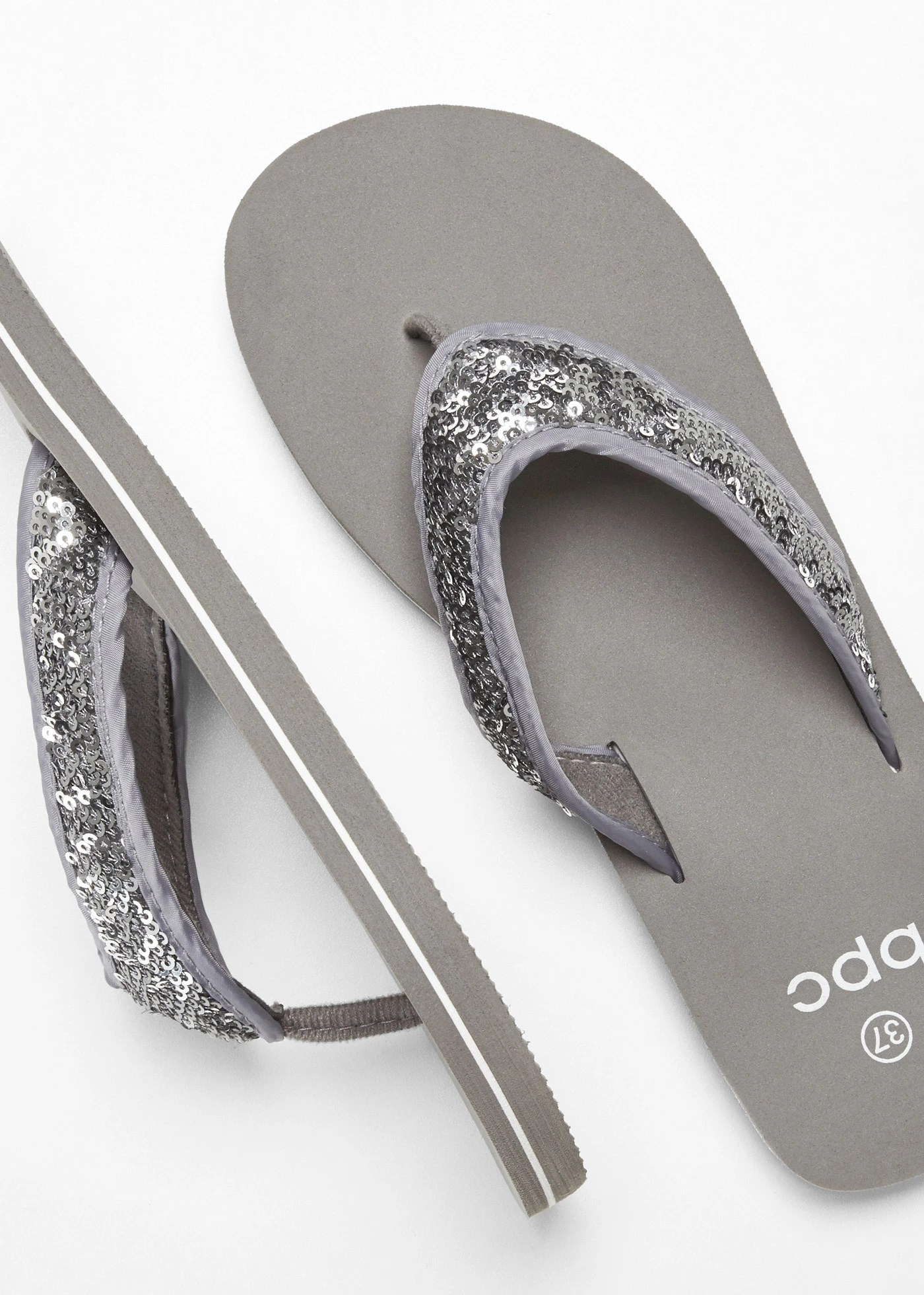 Mules entredoigt avec sequins • gris • Boutique bonprix