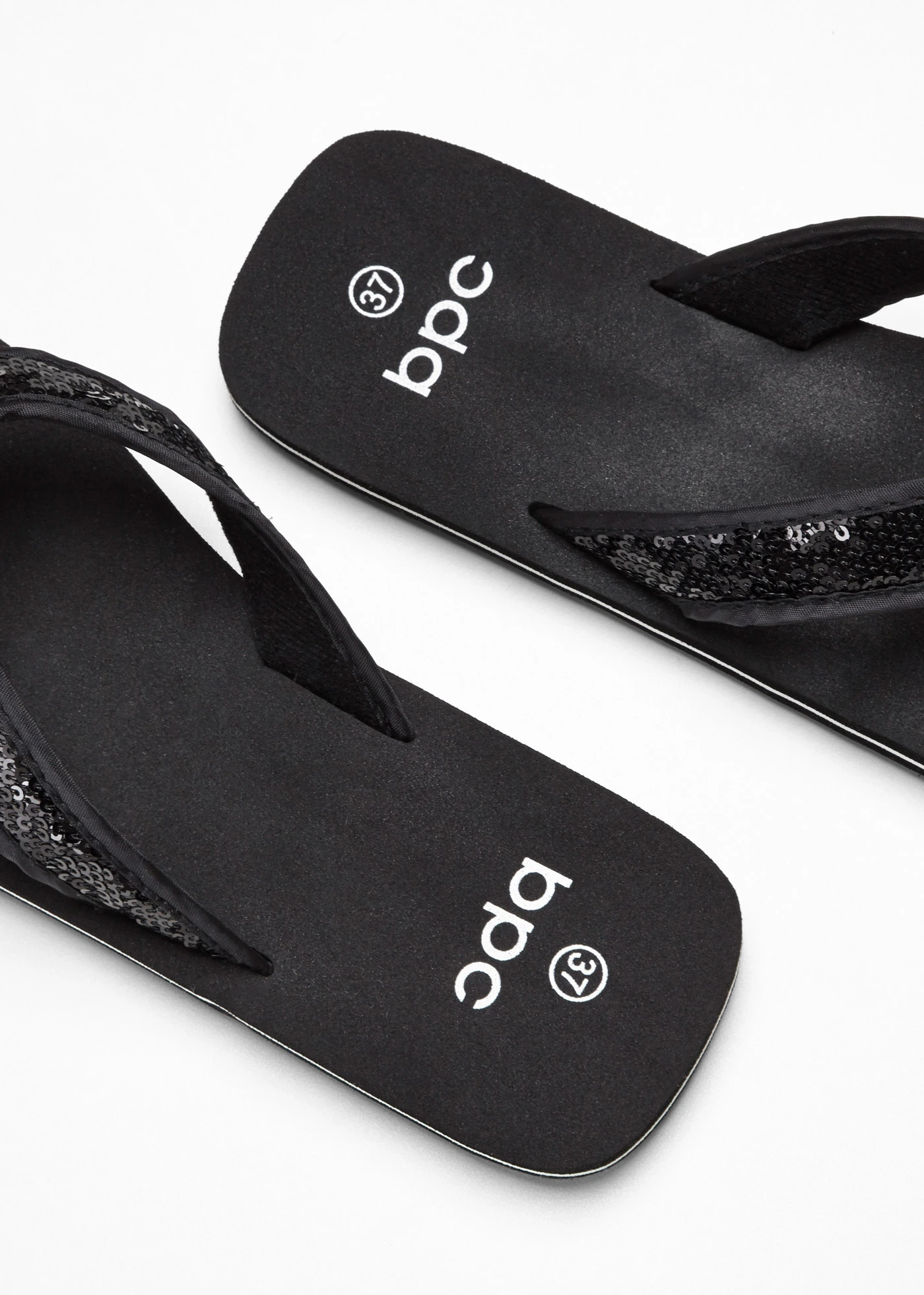 Mules entredoigt avec sequins • noir • Boutique bonprix