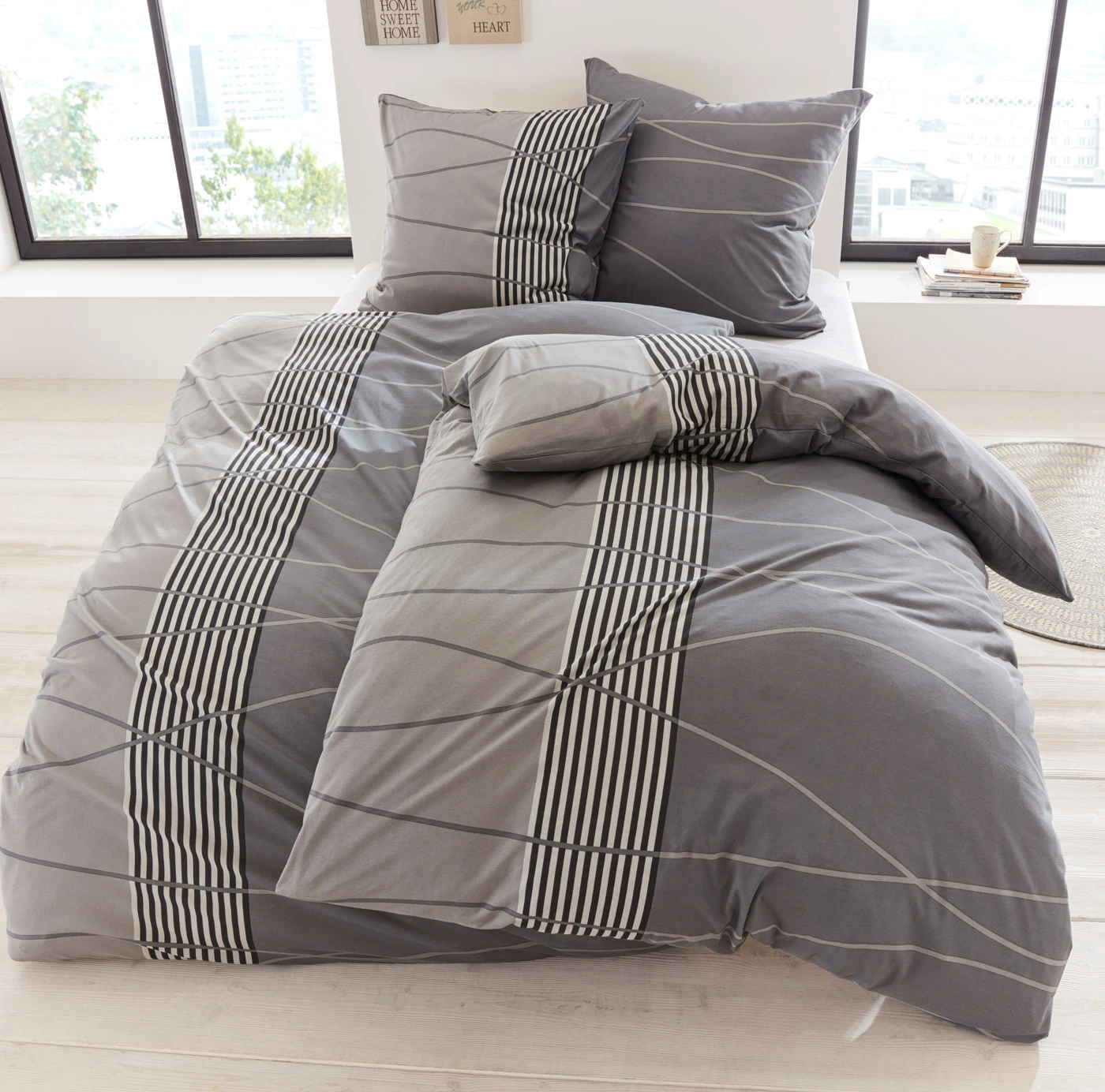 Parure de lit en linon • gris • Boutique bonprix