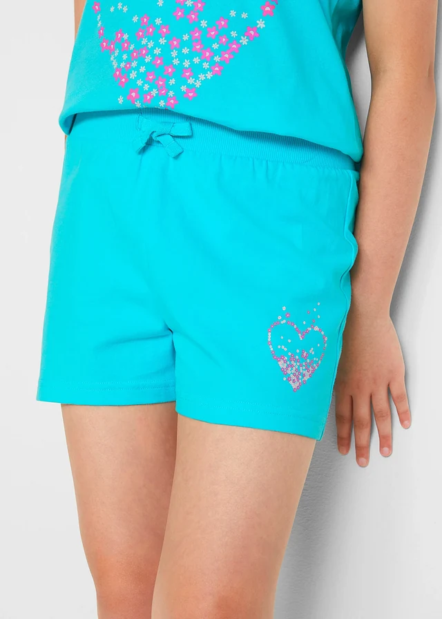 Lot de 2 shorts 100% coton • bleu ciel+fuchsia clair • product-page.page-title-suffix