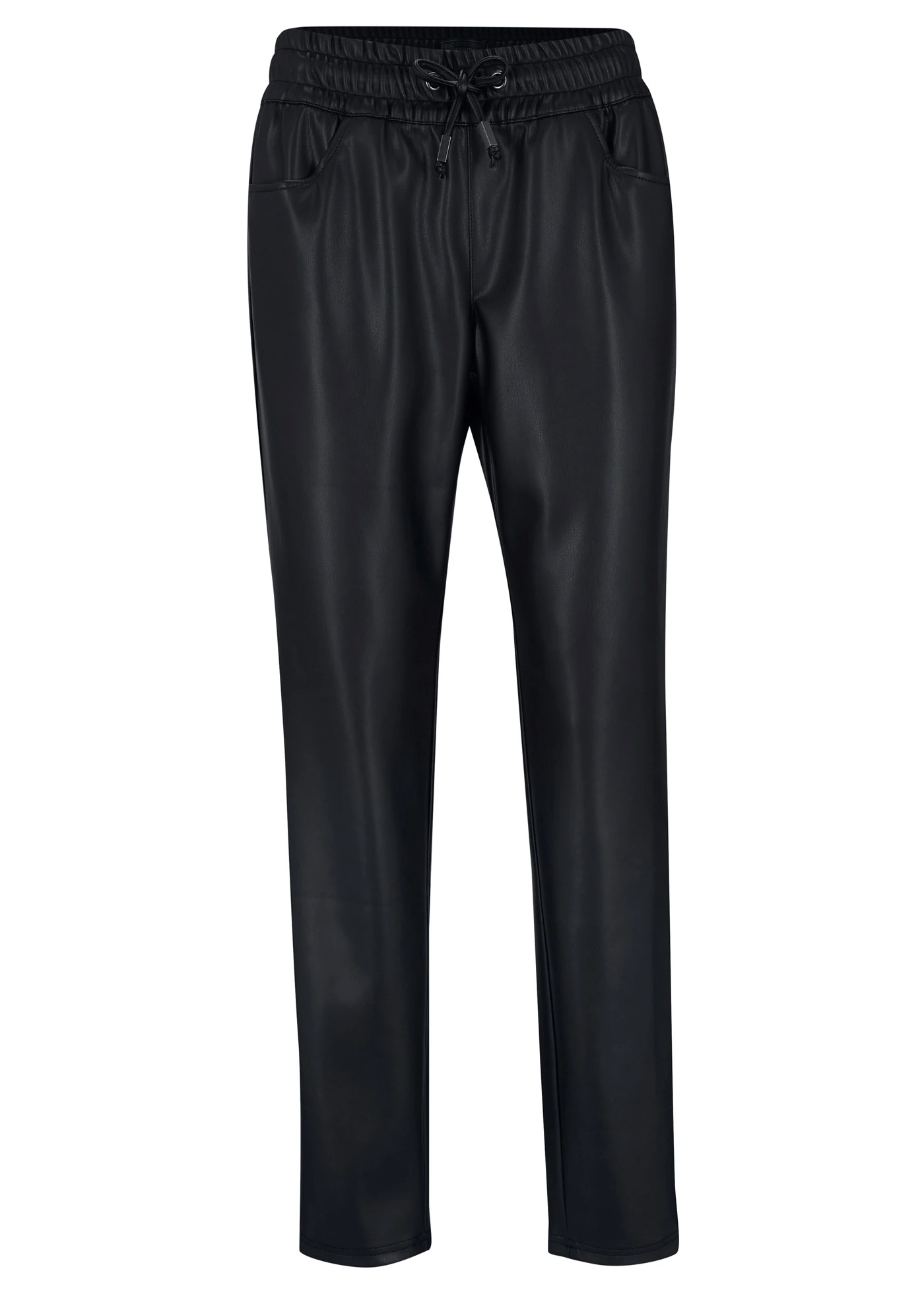 Kalhoty bez zapínání z umělé kůže • černá • bonprix obchod