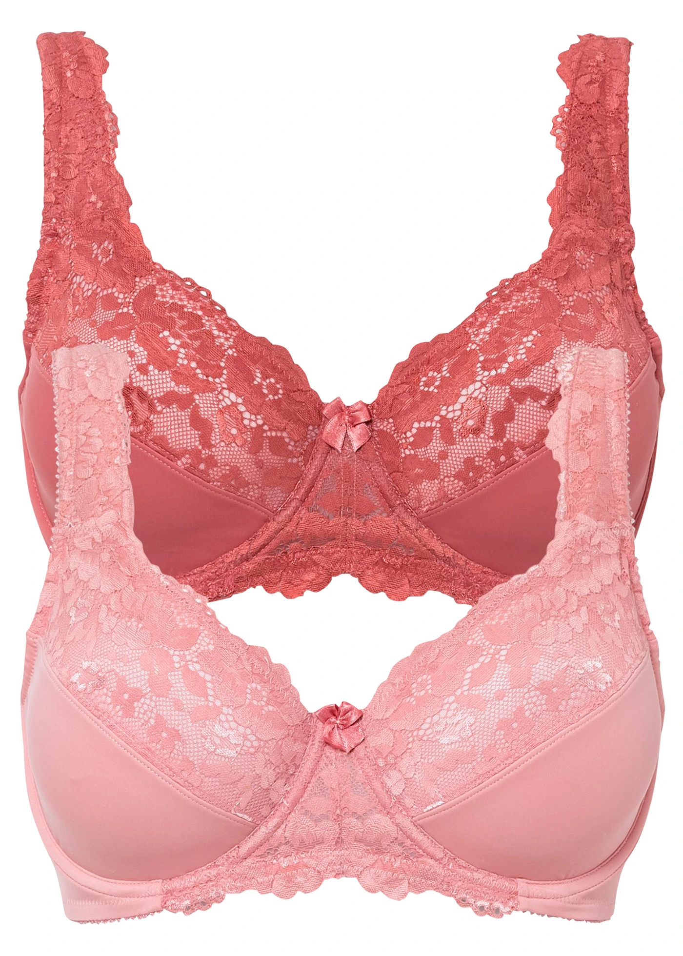 Zmenšovací podprsenka (2 ks v balení) • rebarborová + světle korálová • bonprix obchod