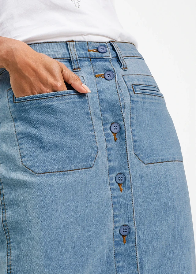 Jupe en jean à boutons • bleu bleached • product-page.page-title-suffix