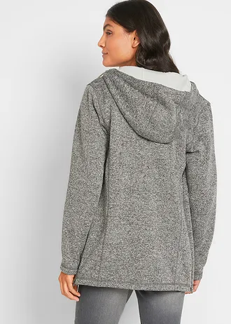 Těhotenská flísová bunda se vsadkou na nošení • břidlicově šedo-matně stříbrný melír • bonprix obchod