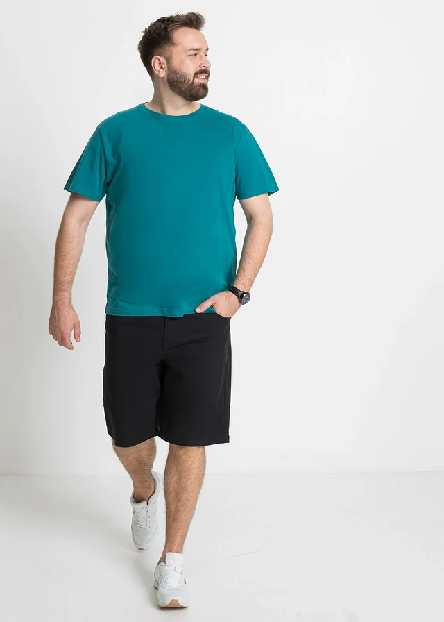 T-shirt (set van 3), Kleur: kobaltturkoois+rododendronrood+antraciet gemêleerd