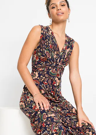 Maxi jurk van een viscosemix • donkerblauw gebloemd • bonprix online shop