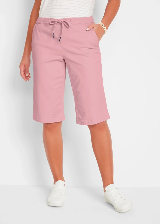 Bermuda avec taille élastiquée, Couleur: rose cendré