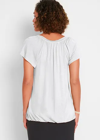 Shirt in een viscosemix, Kleur: wit